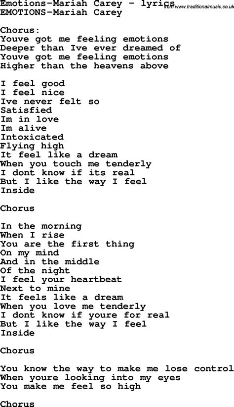 mariah carey song emotions lyrics